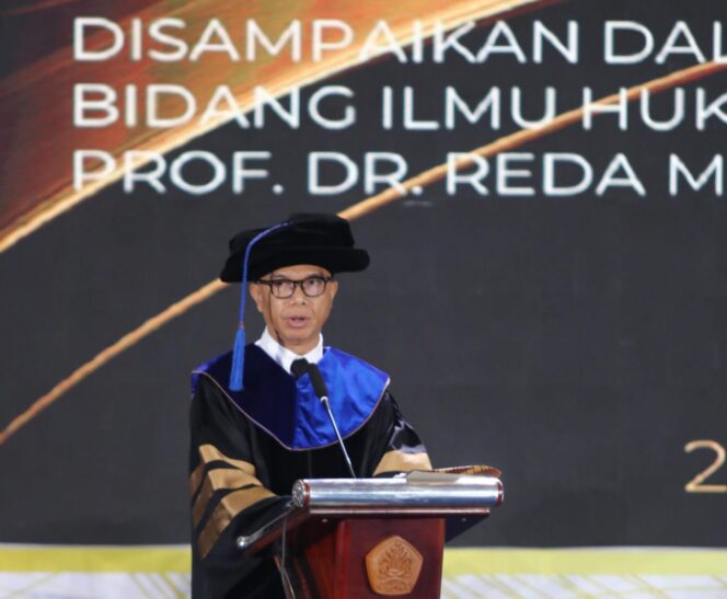 
 Prof Reda Manthovani Sampaikan Orasi Ilmiah Saat Pengukuhan Sebagai Guru Besar Universitas Pancasila