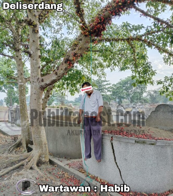 
 Seorang Pria Tewas Gantung Diri Di Pohon Perkuburan Cina Desa Bintang Meriah, Kecamatan Batang Kuis Deliserdang